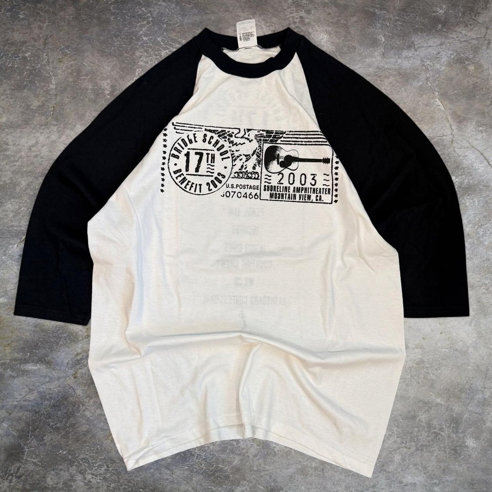 Vintage Bridge School Concert Baseball Tee Adult Large Pearl Jam Incubus Y2K VTG